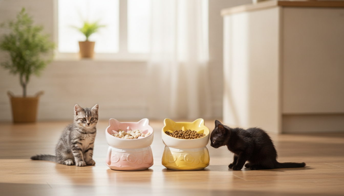 Ceramic Tall Footed Slow Feeder Bowl: Anti-Choking Help
